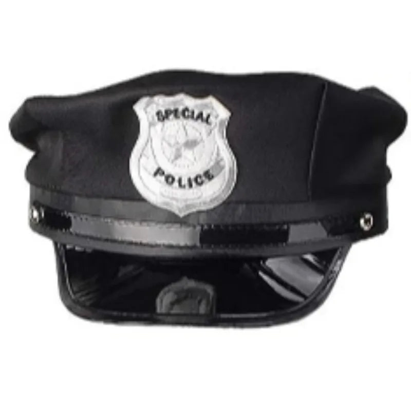 Halloween Police Costume Accessories Badge Necklace Beard Baton Set