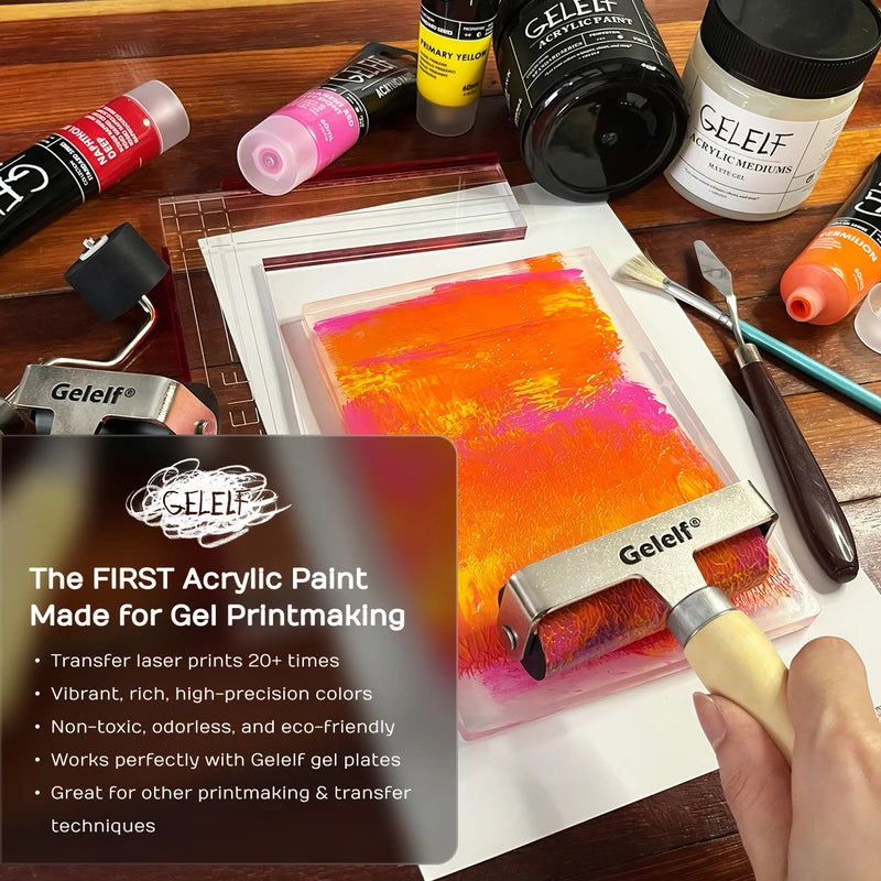 Acrylic Paint Gel Printing 250ml - Black & White Professional Art Supplies