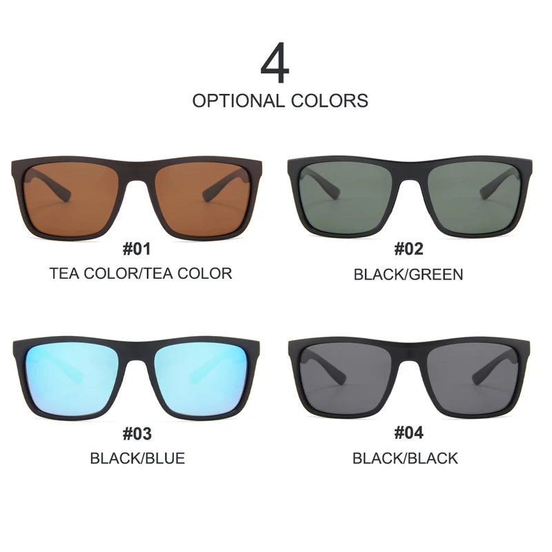 Square Polarized Sports Sunglasses for Men Women UV400 Outdoor Cycling Fishing