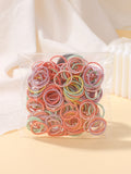 100 Pcs Colorful Nylon Rubber Hair Ties - Elastic Band for Baby Girls & Kids