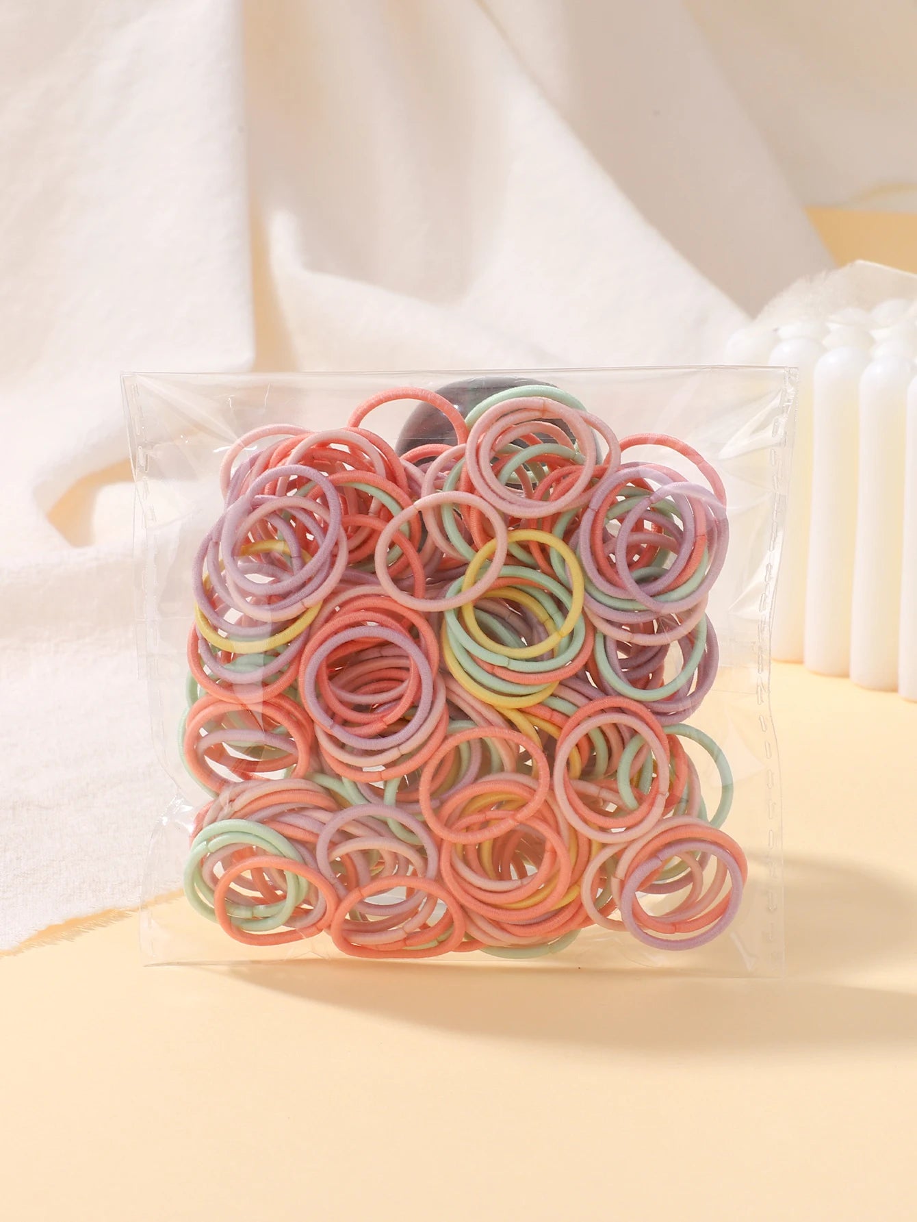 100 Pcs Colorful Nylon Rubber Hair Ties - Elastic Band for Baby Girls & Kids