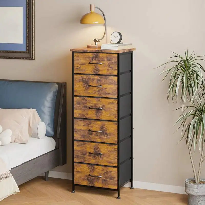 6-Drawer Fabric Storage Cabinet Tower for Bedroom Closet Nightstand
