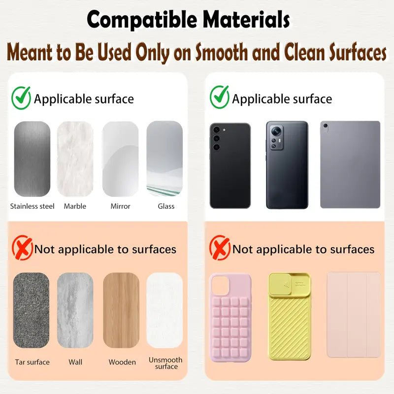 Universal Silicone Suction Phone Holder Wall Mount with Anti-Slip Grip
