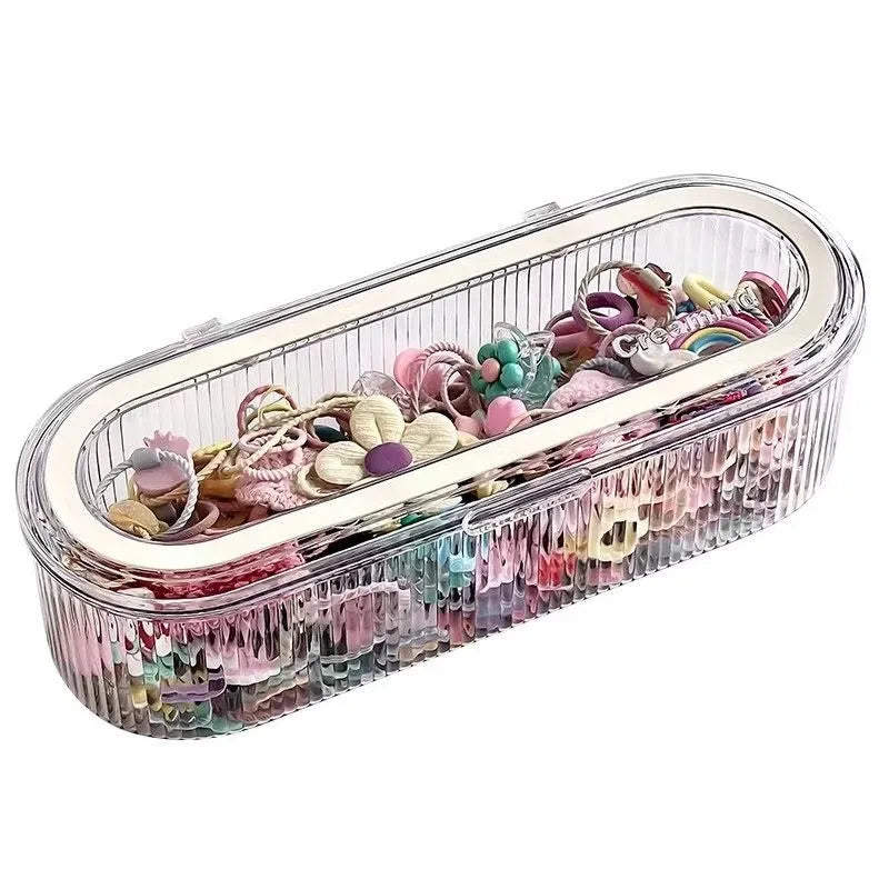Hair Accessories Organizer Acrylic Storage Box with Multiple Compartments