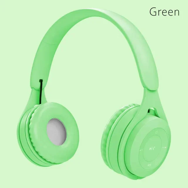 Kids Wireless Bluetooth Macaron Headphones Stereo Gaming Headset with Mic - Multiple Colors