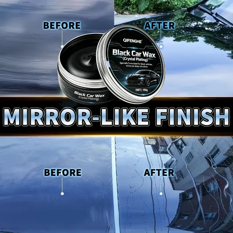 Black Car Wax with Crystal Plating for Deep Shine & Scratch Repair - Multiple Colors