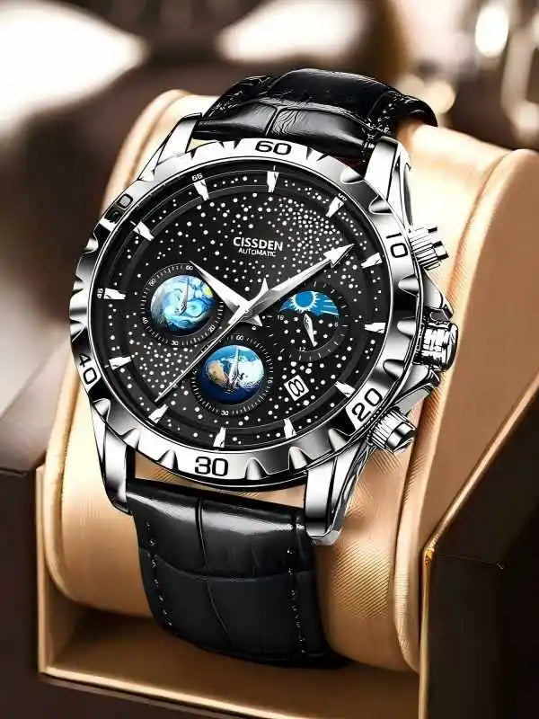 Men's Quartz Watch with Night Light Water Resistance for Business & Casual Use