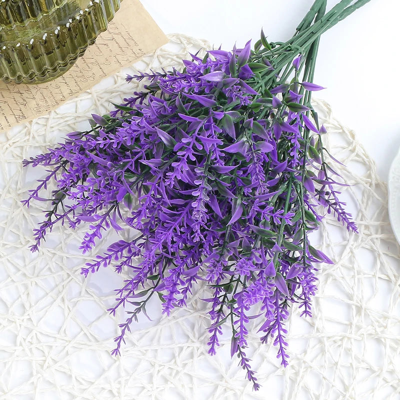 Artificial Lavender Flower Plant Bouquet for Wedding & Home Decor - 35cm
