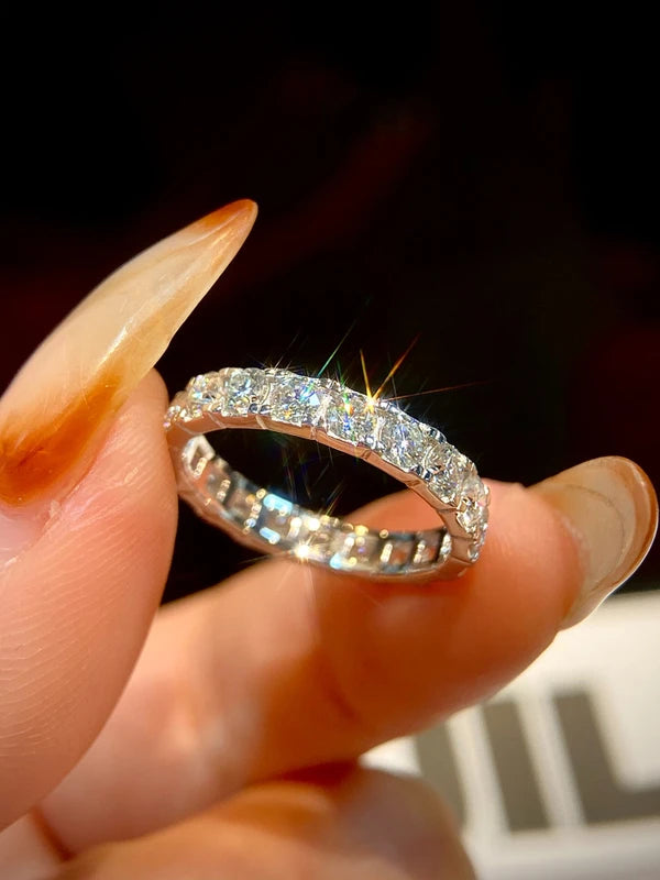 White Moissanite Ring for Women 925 Sterling Silver Fashion Jewelry