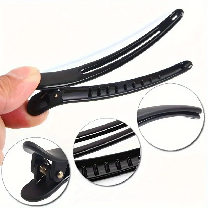 Plastic Hair Clips Set - Large Fish Beak & Duck Beak Style Hairpins, Durable & Elastic, 8cm