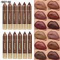 12Pcs Waterproof Matte Lipstick Set Contour Lip Tint Long-Lasting Makeup