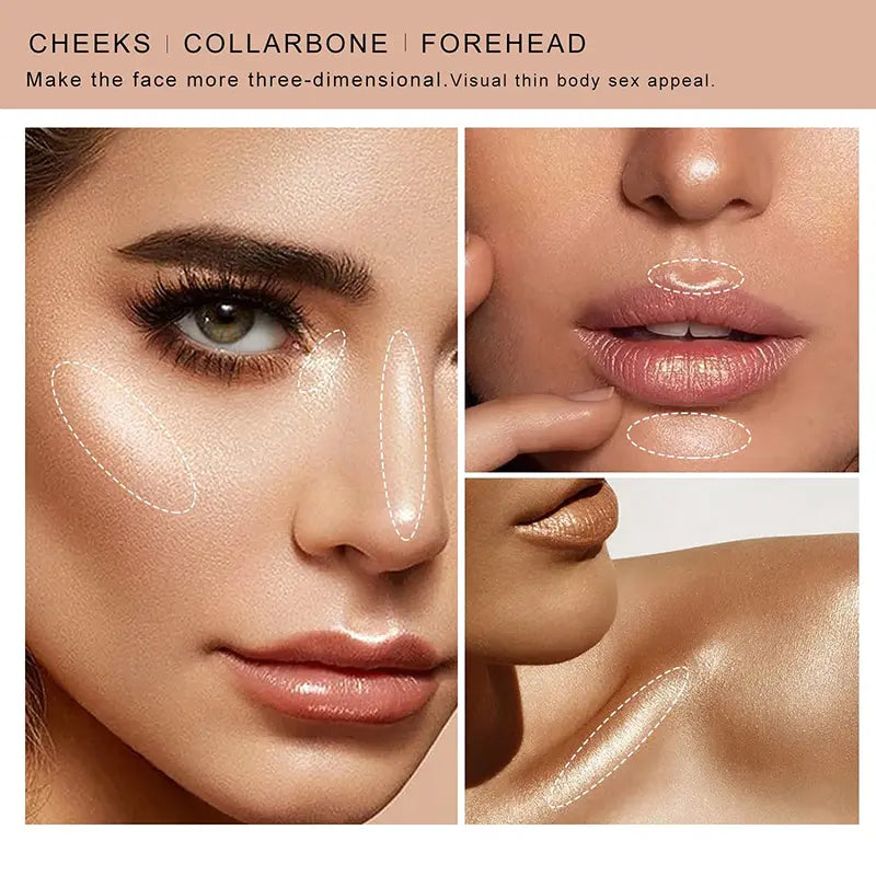 Multi-Color Highlight Stick Makeup Contouring & Shimmer Powder for Face Women Cosmetics