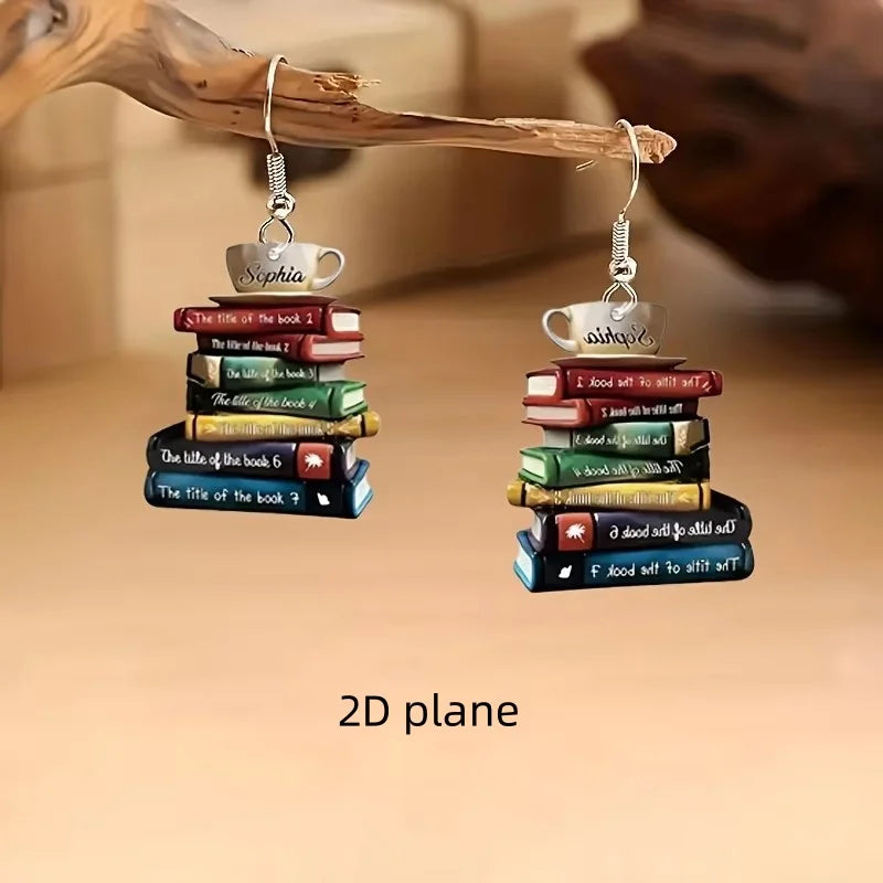 School Back-to-Season Acrylic Earrings with Book Design for Girls - All Match Literary Style