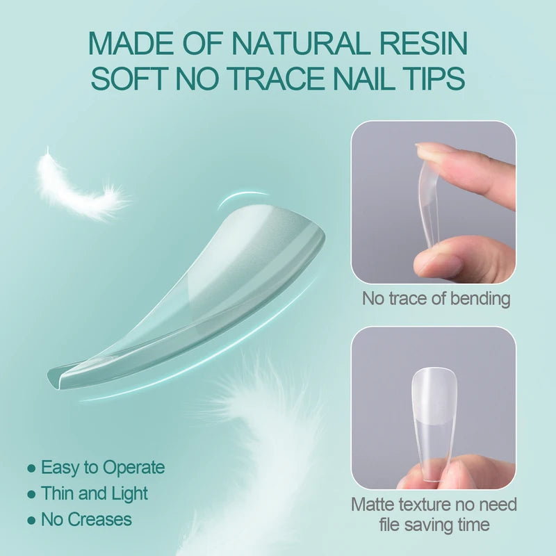 Nail Tips Set 120pcs Soft Gel Tips for Nails Acrylic & Artificial Nail Art