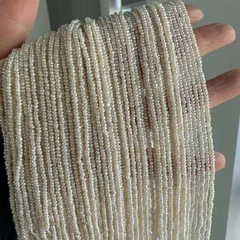 Natural Freshwater Pearl Beads 1.8-2mm Small Round Jewelry Making Supplies