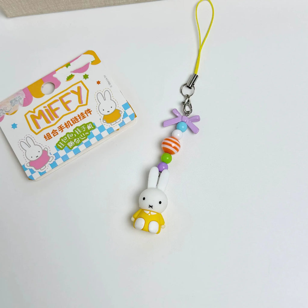 Kawaii Anime Miffy Keychain Cartoon Bunny Bag Charm Cute Gift for Girls