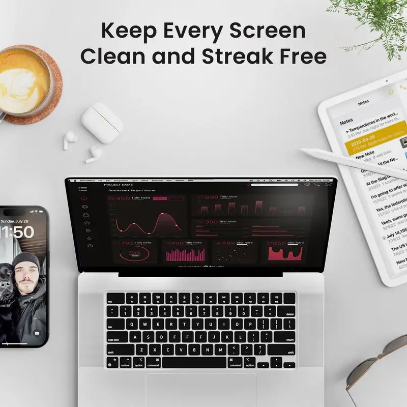 Professional Screen Cleaner Spray for Laptop Phone and Tablet Displays Streak-Free 50ml