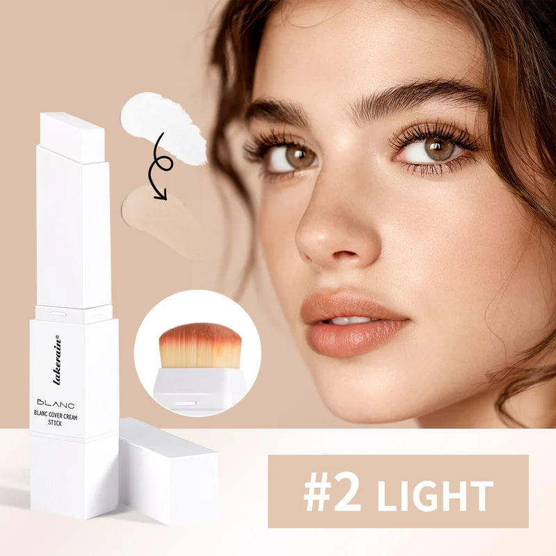 Color Changing Foundation Stick with Detachable Brush High Coverage Base Makeup
