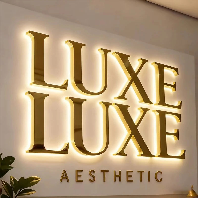 Custom LED Business Sign Metal Letters Waterproof Backlit 3D Logo Signage