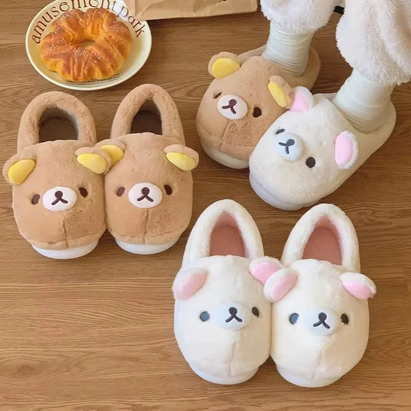 Winter Warm Non-Slip Cotton Slippers for Women Men Couples Indoor Outdoor Home