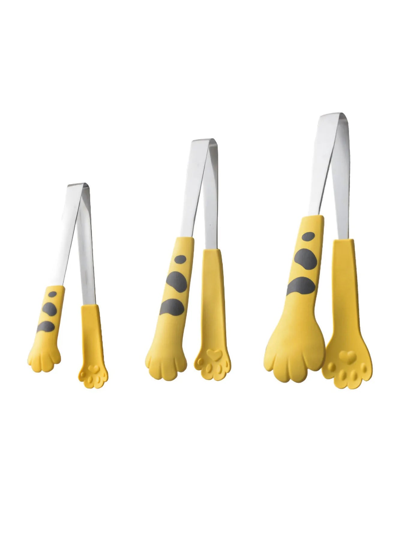 Japanese Cat Paw Shape Food Tongs - Cute Stainless Steel Kitchen Utensil for Cooking & Baking
