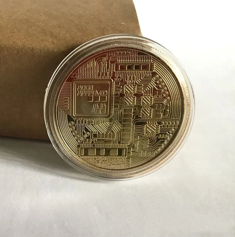 Gold Plated Bitcoin Coin Collectible Art Gift - Commemorative Metal Coin