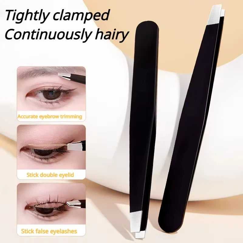 Professional Stainless Steel Precision Tweezer - Slant Tip Eyebrow & Beard Grooming Tool