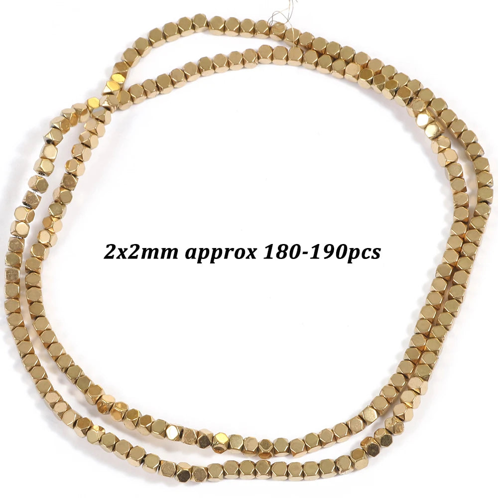 Natural Stone AAA+ Hematite Spacer Beads for Jewelry Making 15''