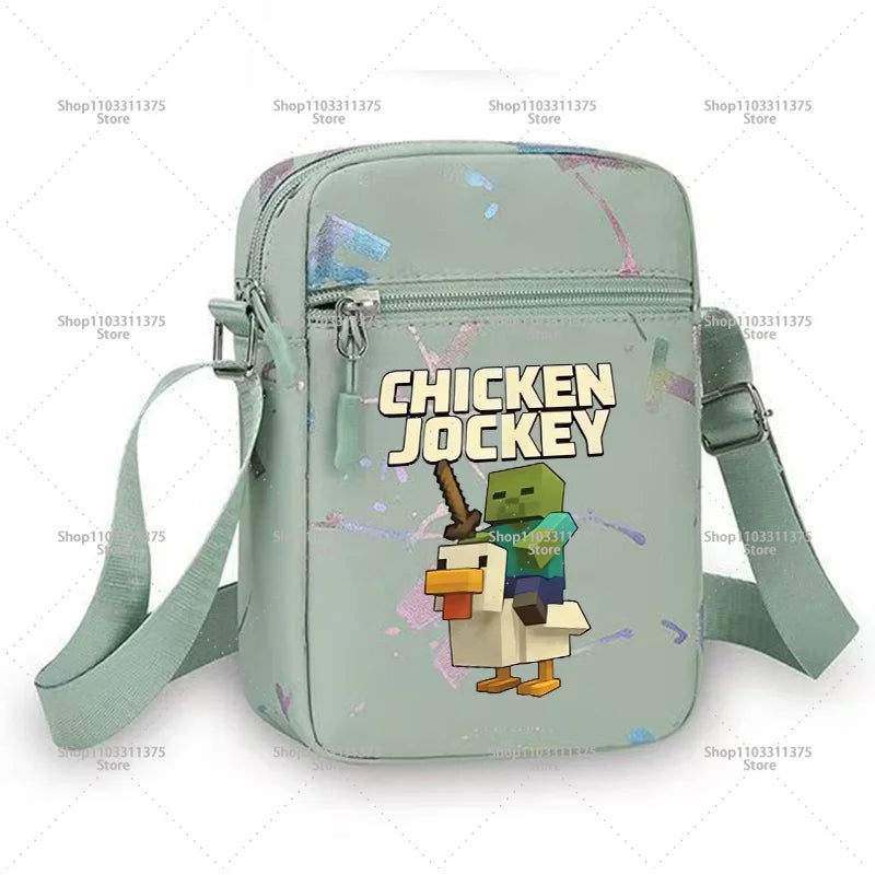 Game Themed Cartoon Shoulder Bag for Men - Style Crossbody Bag with Mobile Phone Storage