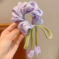 Large Tulip Flower Hair Scrunchie - Cute Hair Accessories for Girls
