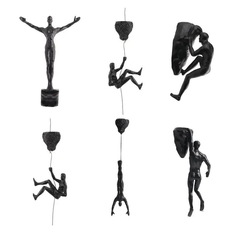 Rock Climbing Man Resin Wall Hanging Sculpture Decorative Art