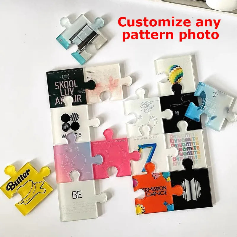 Personalized Acrylic Puzzle Display Stand for Desk Decor Custom Photo Gift