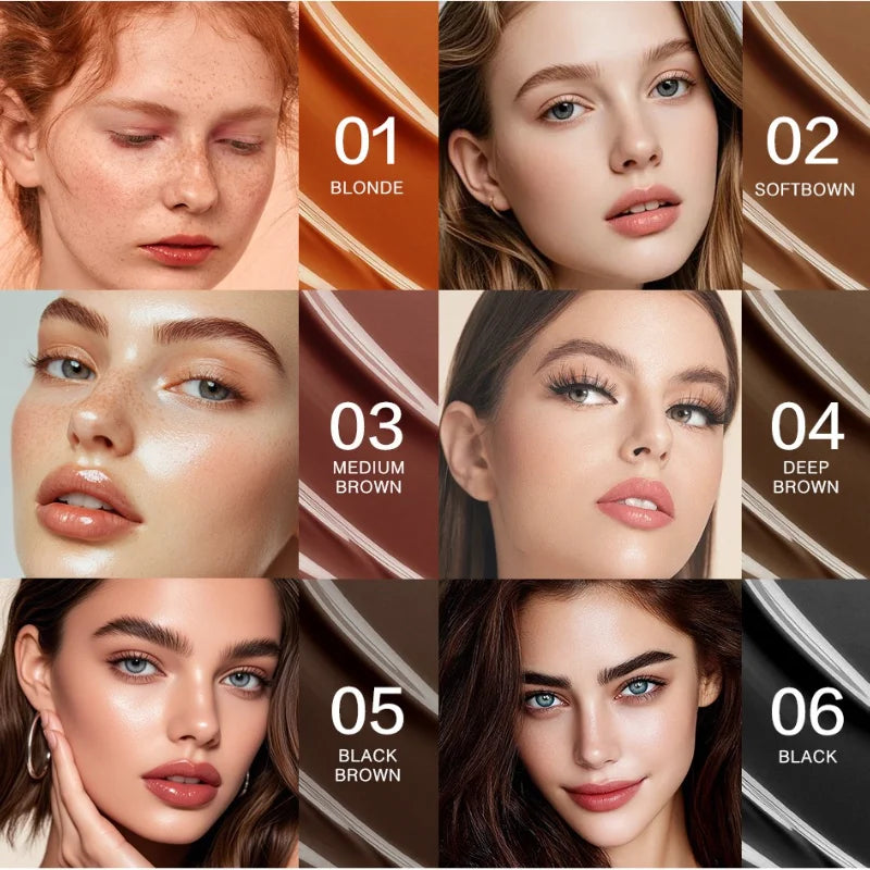 Waterproof Herbal Brow Tint Kit Long-Lasting Semi-Permanent Eyebrow Dye for Home Use