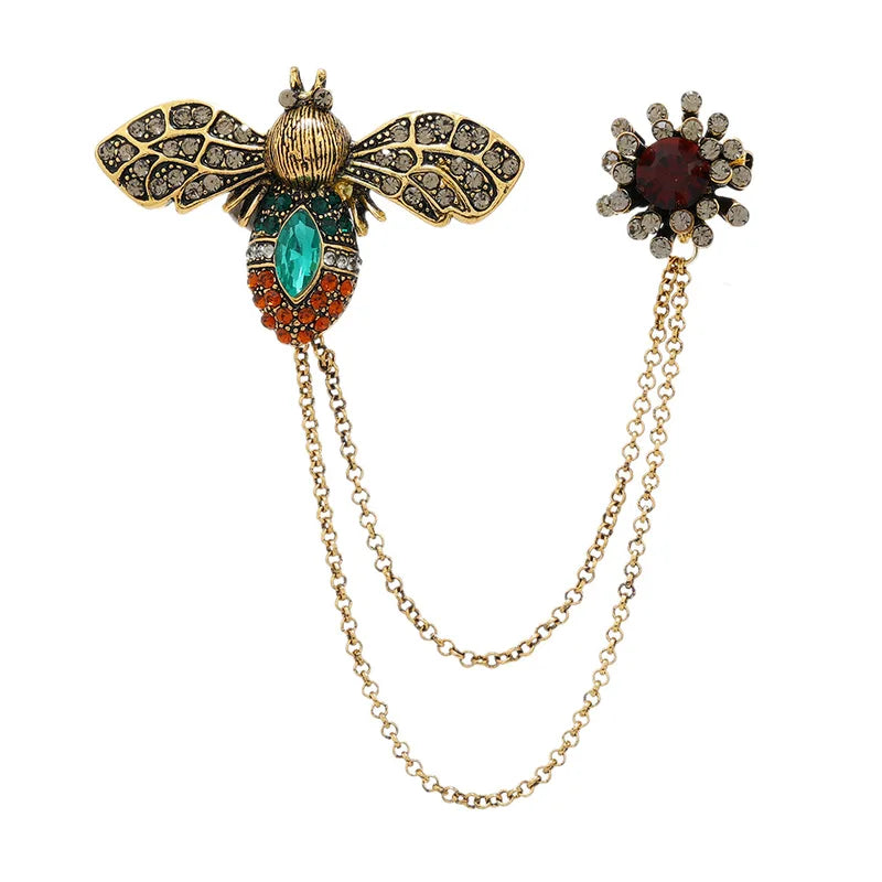 Vintage Crystal Cross Brooches for Women Men Jewelry Accessories Party Banquet