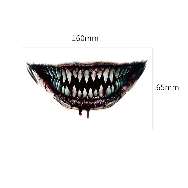 Halloween Temporary Face Tattoos - 9 Sheets Waterproof Zombie Vampire Clown Designs