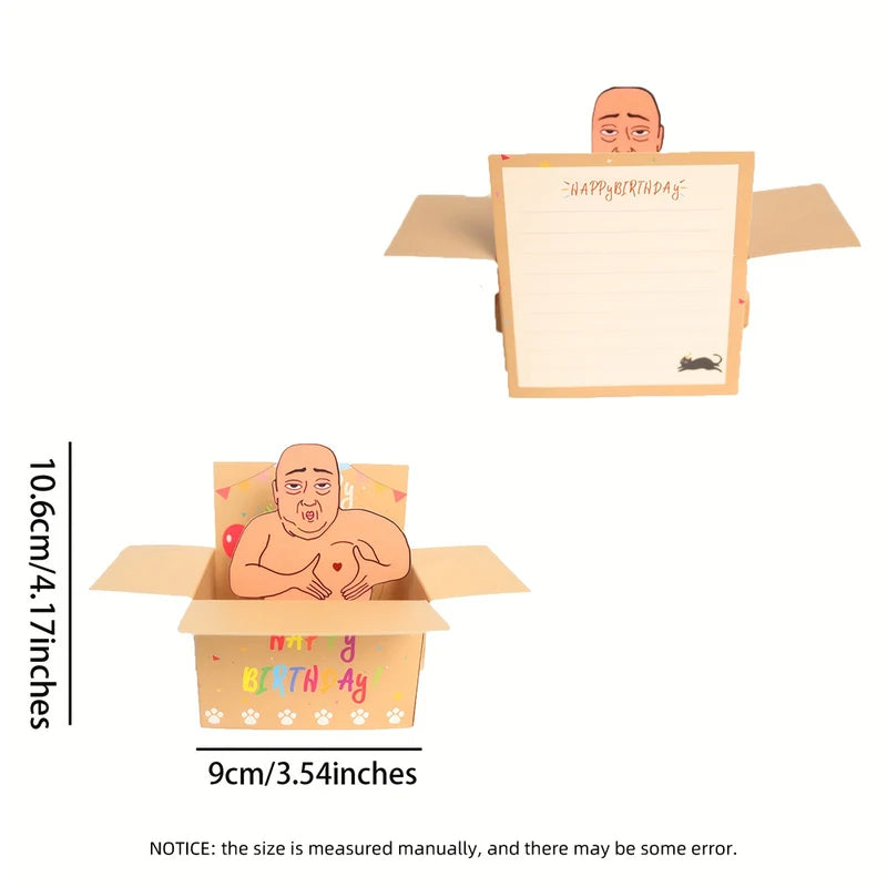 Funny Happy Birthday Pop-Up Card for Party Office Home Decor - Cute Desktop Novelty