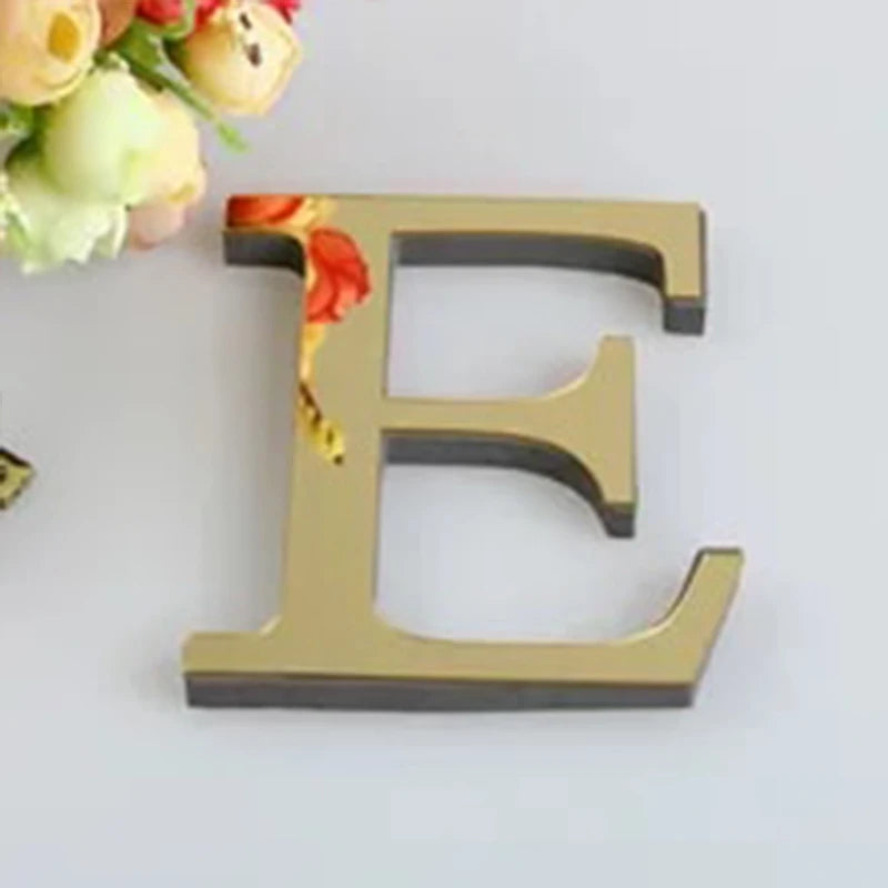 26 Letters Wall Sticker Set - 3D Mirror Acrylic Home Decor Art