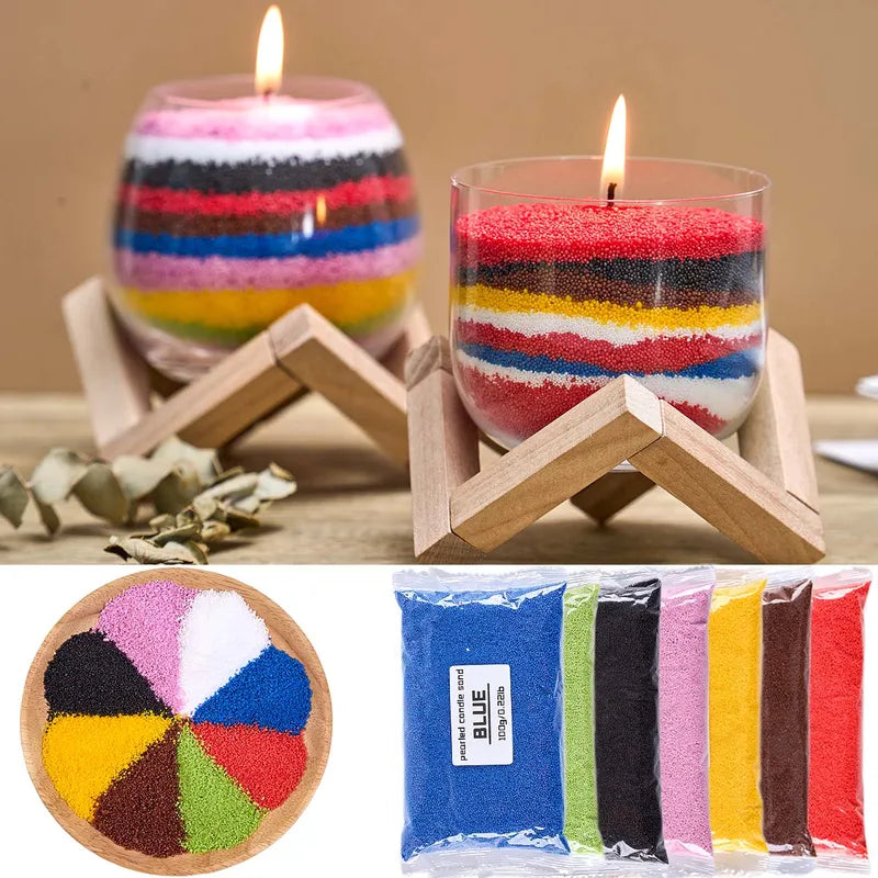 Colorful Sand Wax Candle Making Supplies 100g DIY Scented Candle Kit