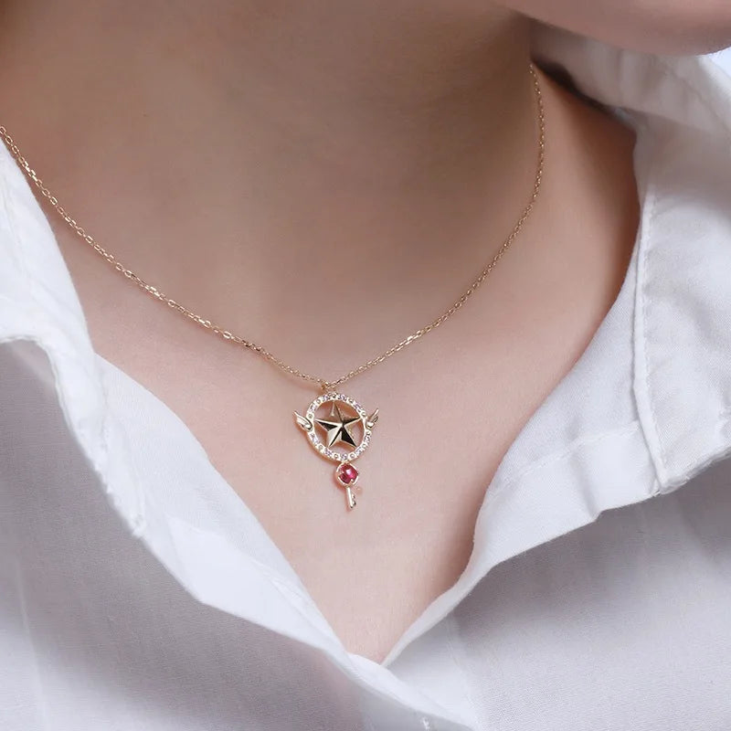 Anime Moon Necklace Set for Women and Girls - Cute Cartoon Enamel Jewelry Gift Collection