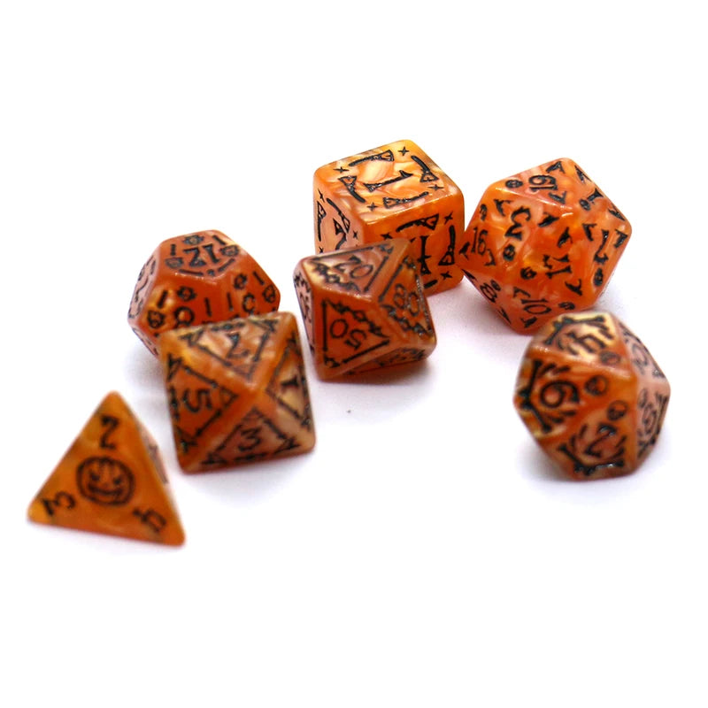 7PCS Halloween Pattern Board Game Dice Set for DND RPG - Relief