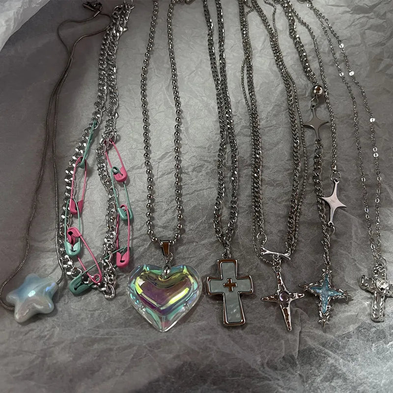 Fashion Cross Pendant Necklace for Men’s Parties - Multiple Metal Colors