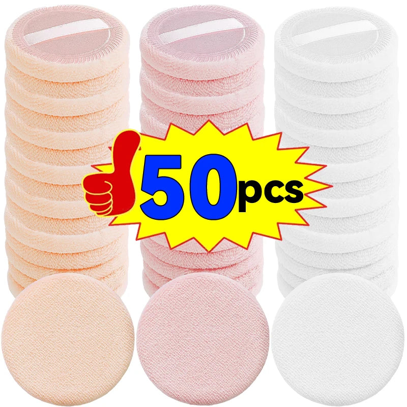 10-50pcs Makeup Sponge Set Soft Cotton Powder Puffs for Foundation & Loose Powder