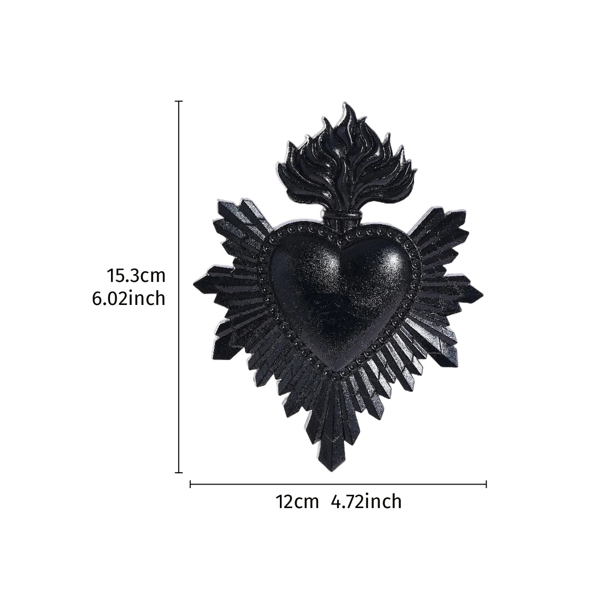 Resin Flame & Heart-Shaped Wall Hanging Decor - Handcrafted Art for Home