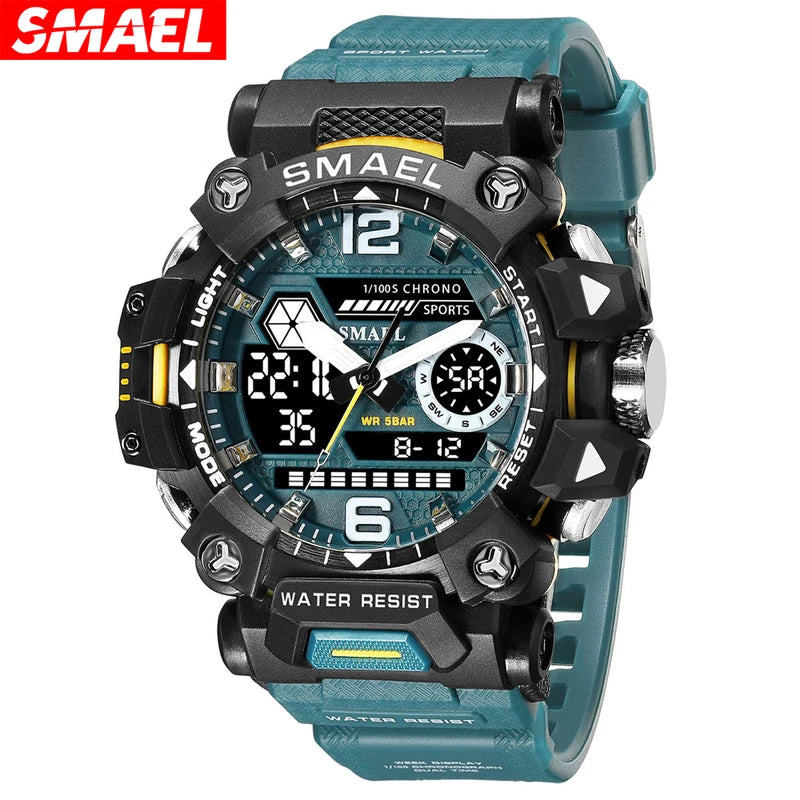 Men's Digital Sports Watch Waterproof Dual Display Quartz Military Watch