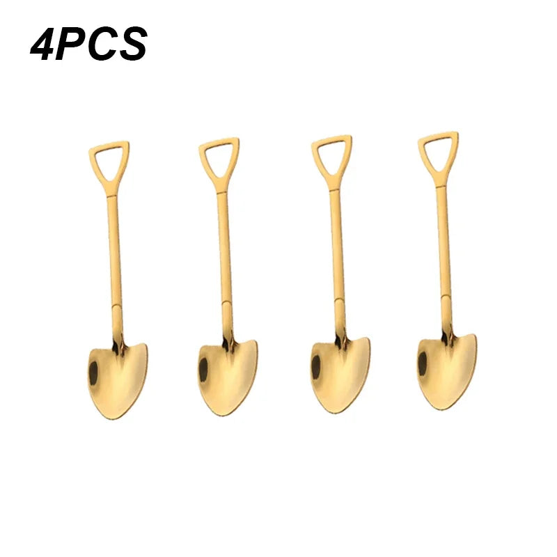 4PCS Stainless Steel Dessert Spoons Set - Cute Watermelon Shovel Design