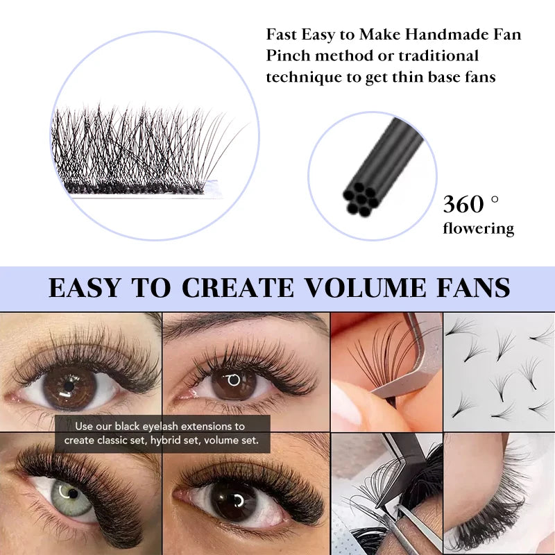 Pre-Made 6D Eyelash Extensions - Professional False Eyelash Set