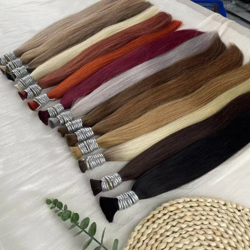 Human Hair Bulk No Weft Virgin Remy Straight Hair Extensions for Braiding Wholesale