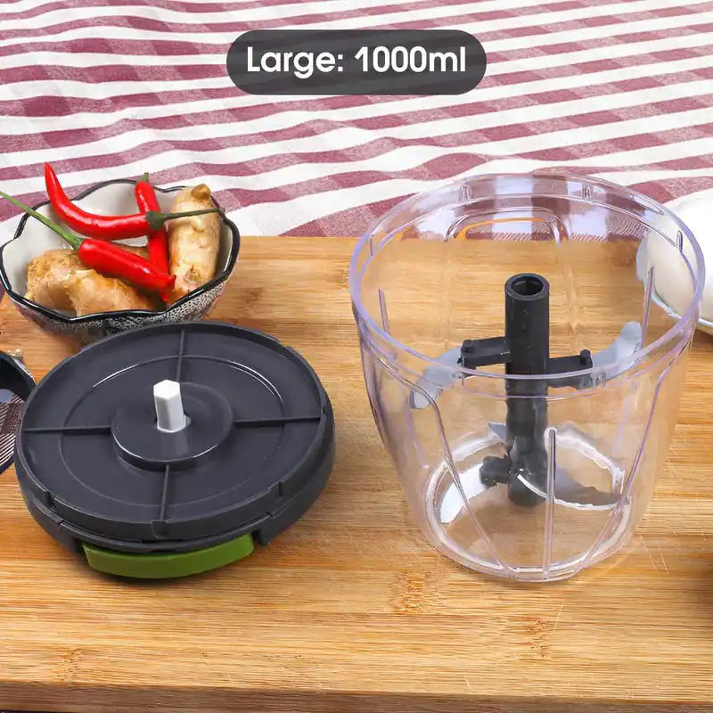 Manual Food Chopper with Pull String 600/1000ml Vegetable & Nut Cutter