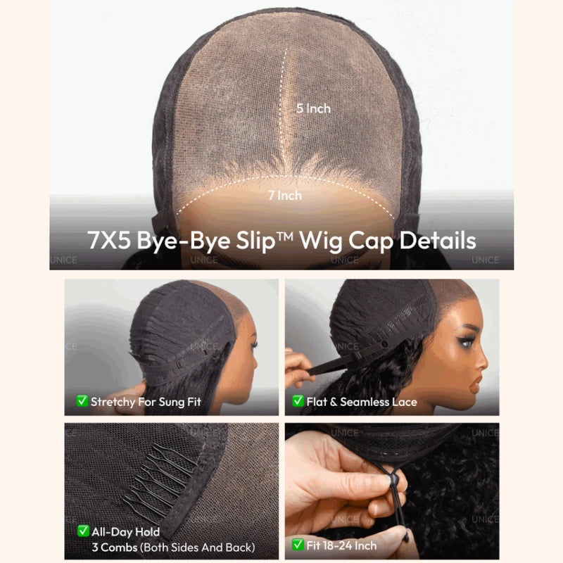 7x5 Lace Burmese Curly Wig with Finger Coil Ends - Glueless, Pre-Styled Human Hair