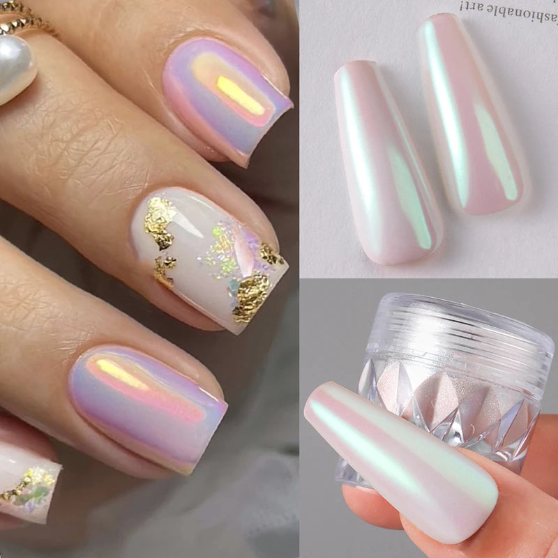 Mirror Nail Powder Set for Chrome & Fairy Pink Effects - Nail Art Decoration